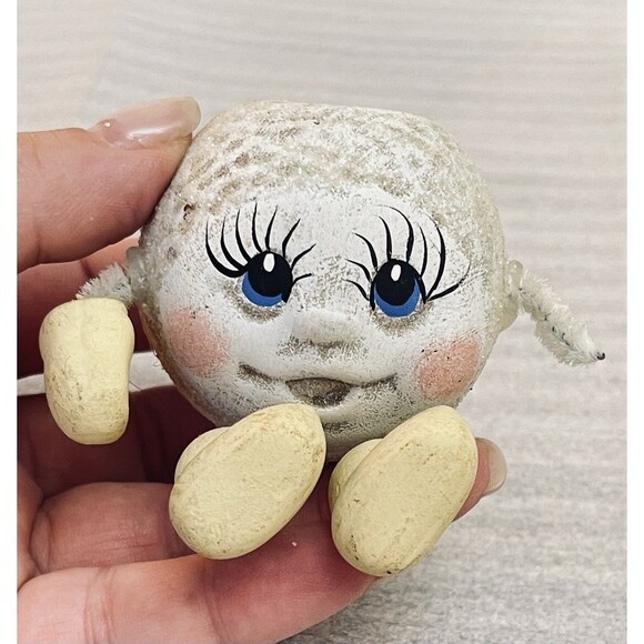 Lot of 6 VTG Anthropomorphic Snowball Head Shelf Sitters Painted Faces - Picture 10 of 12